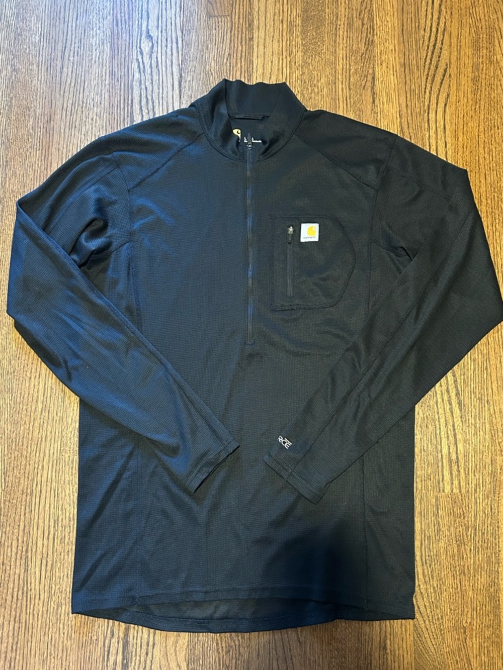 Men's Carhartt Force Relaxed Fit Mock Neck 1/2 Zip Pullover in black